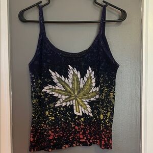 Leaf Print Tie-Dye Camisole